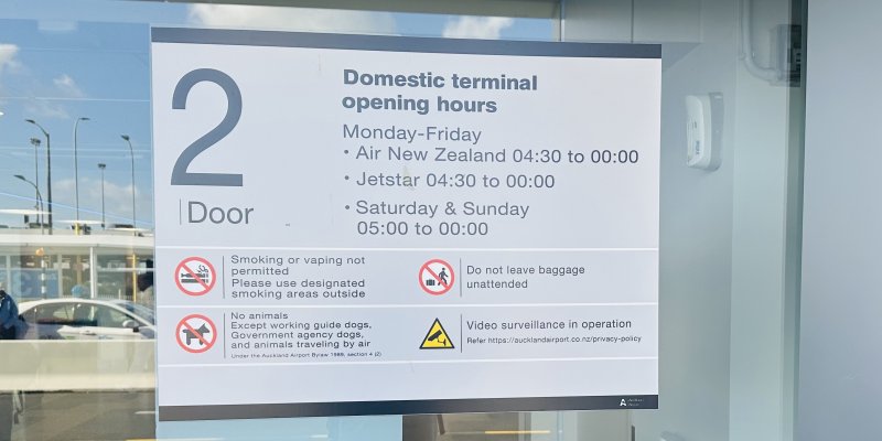 Exit the Domestic Terminal from Door 2 